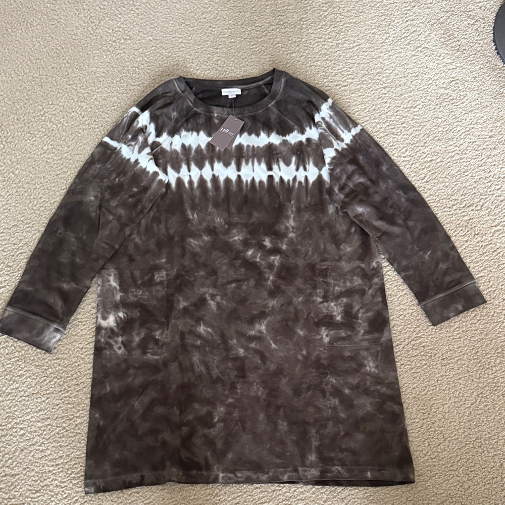 NWT J. Jill Brown Tie-Dye Dress